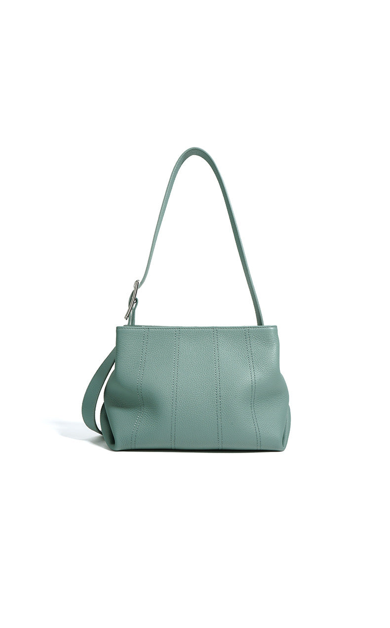 structured shoulder bag with vertical stitching - ORAS