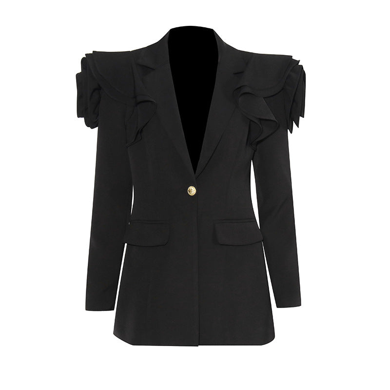 Ruffled shoulder blazer - Vutry