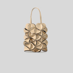 sculpted leather tote bag with floral petal design – ONYX