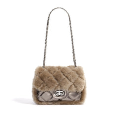 quilted faux fur crossbody bag – COCI