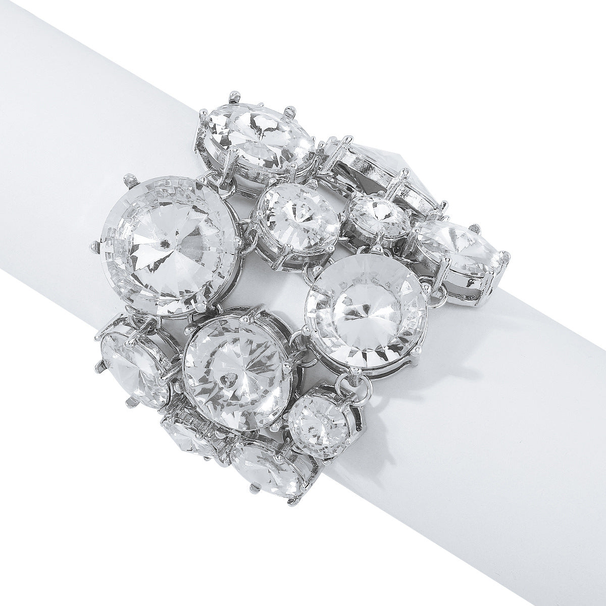 crystal-embellished wide cuff bracelet - Vundi