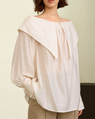 Off-shoulder blouse with oversized collar - Liduvi