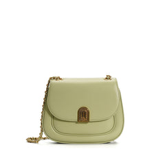 structured flap shoulder bag with chain strap - AURRA