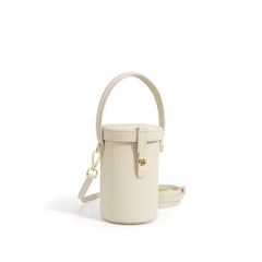 cylindrical top-handle crossbody bag with lock detail – ELINESE