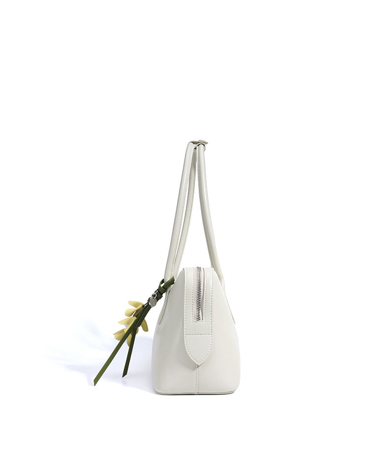 floral charm baguette bag with double handles – BLIOM
