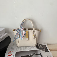 structured top-handle tote with silk scarf detail – MILAW
