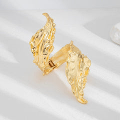 Gold Leaf Spiral Open Bangle - FALINO