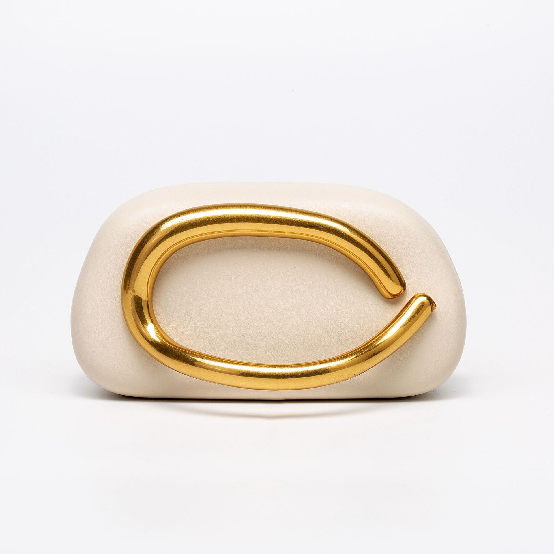Minimalist clutch with gold curve handle - Artiku