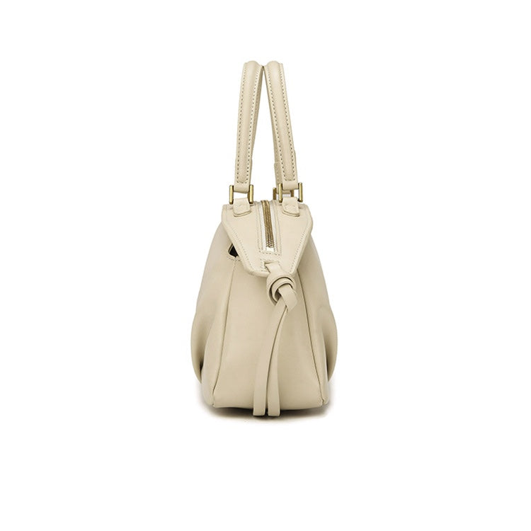 structured satchel bag in ivory cream – ELARA