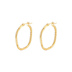 Gold-tone square hoop earrings with engraved detail - Zonzi