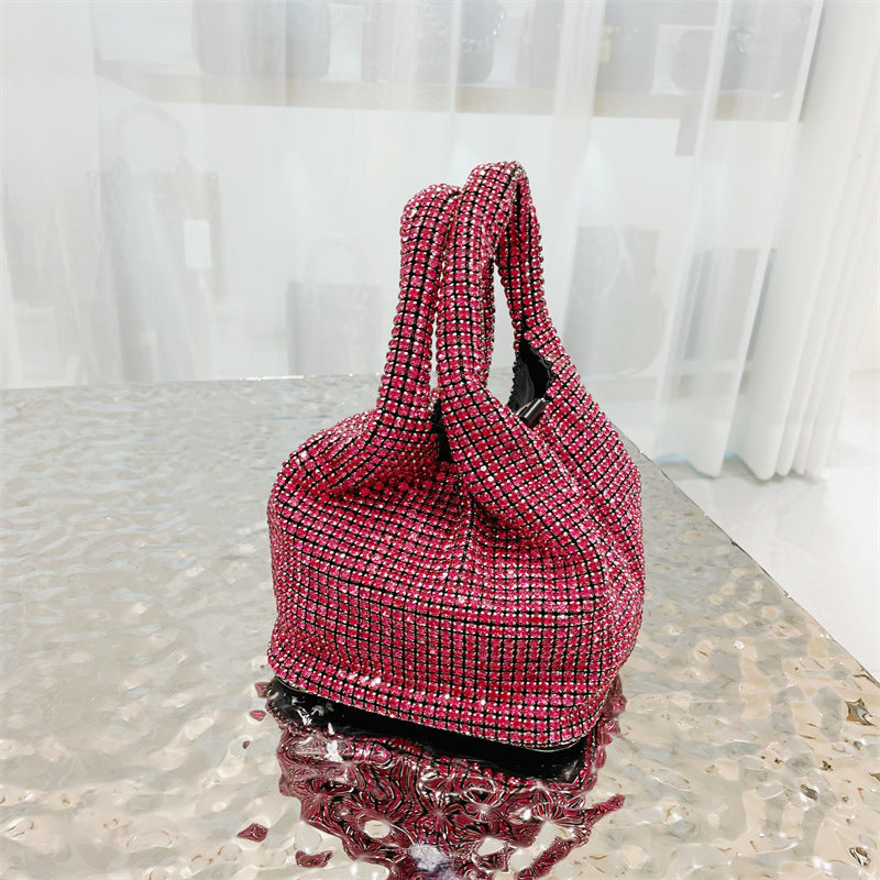 crystal-embellished knotted-handle evening bag - Eromidc