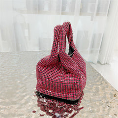 crystal-embellished knotted-handle evening bag - Eromidc