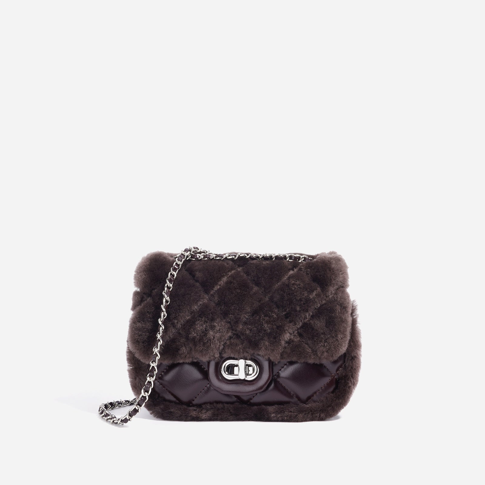 quilted faux fur crossbody bag – COCI