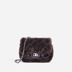 quilted faux fur crossbody bag – COCI