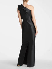 one-shoulder gown with statement bow – JOOK