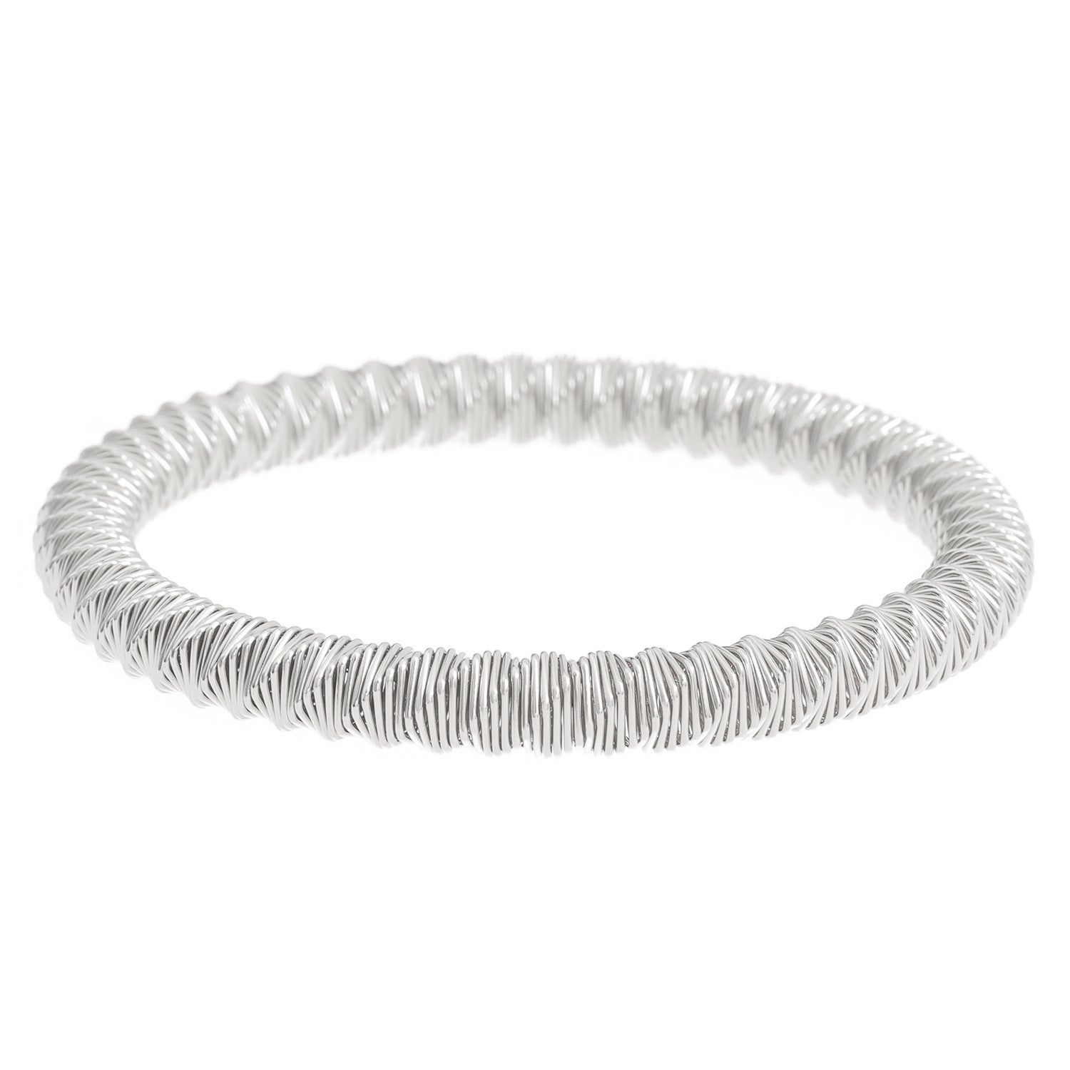 twisted gold wire bangle with coiled design – SEIRNO