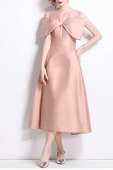 off-shoulder A-line dress with oversized bow – CELIVNE