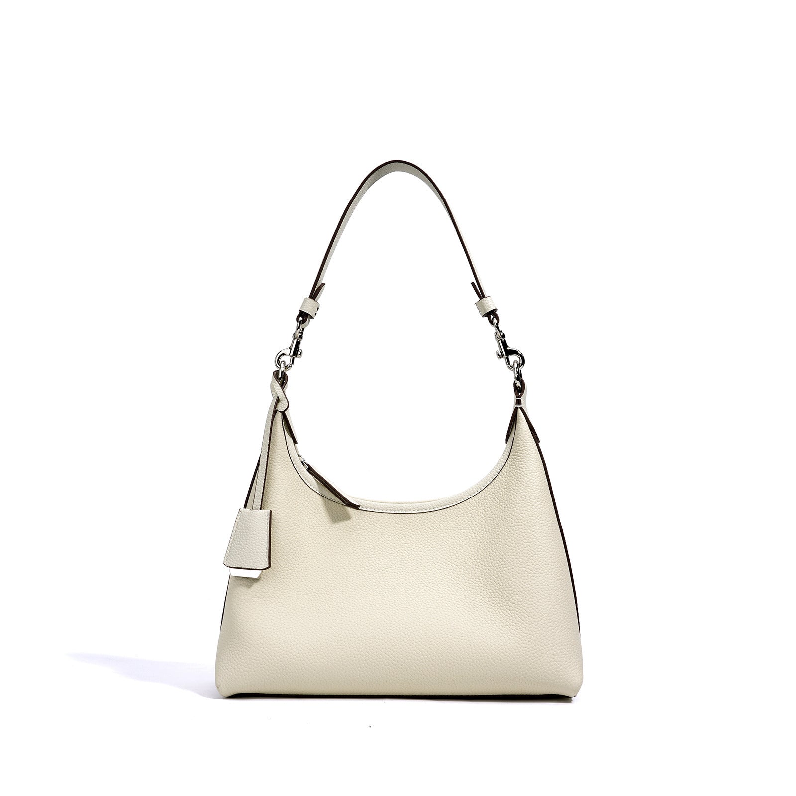crescent leather shoulder bag with detachable strap – SOLSEA
