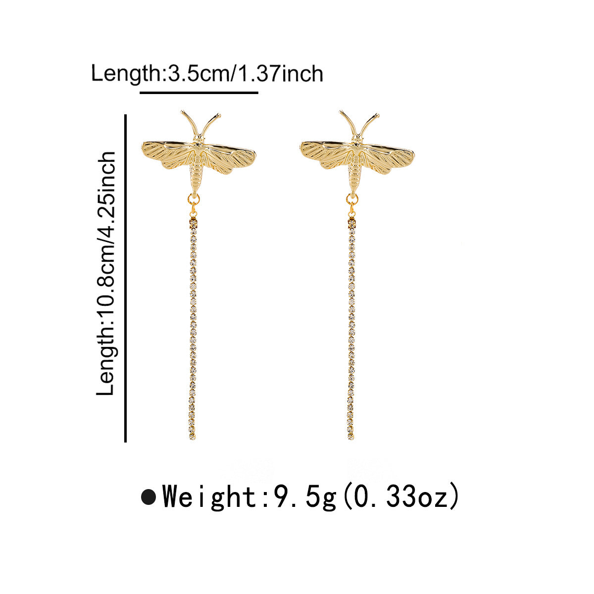 dragonfly rhinestone drop earring – NYX