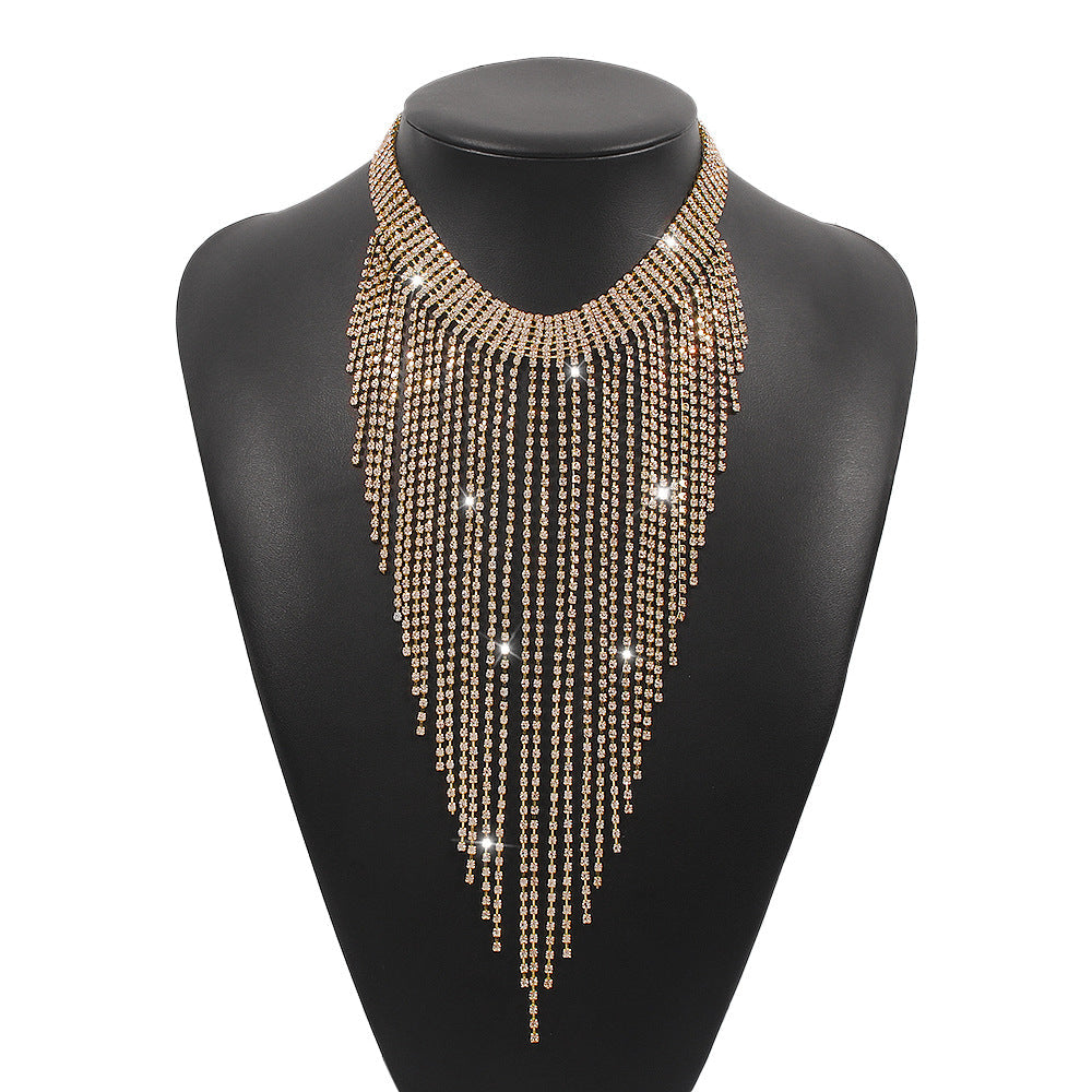 cascading rhinestone statement necklace – SERENA