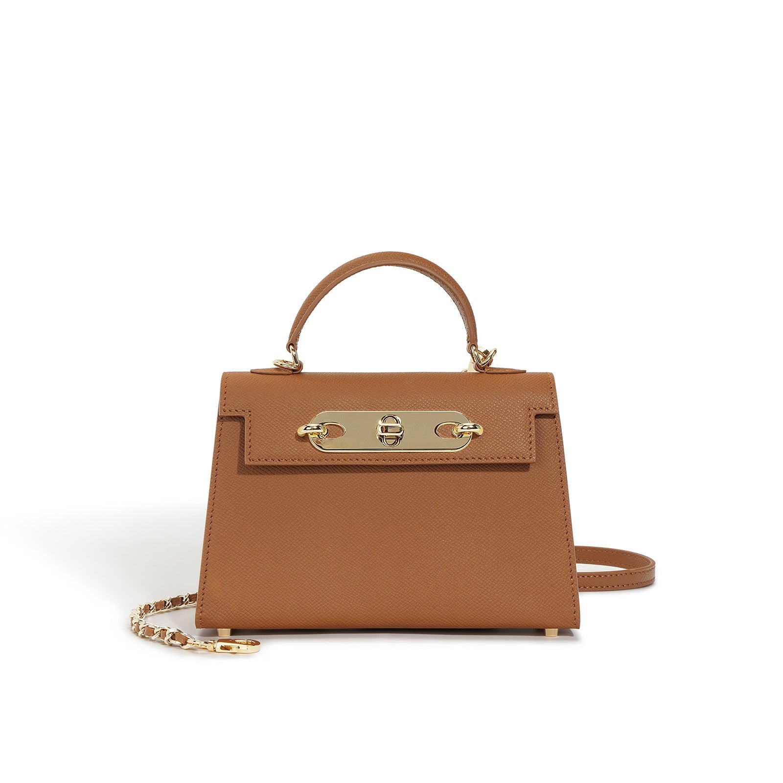 structured top-handle mini bag with gold chain strap – ELARLA