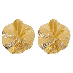 oversized spiral shell earrings in textured gold – LUMINA