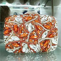 crystal embellished clutch with floral design - Enduri