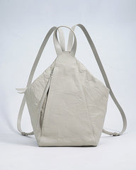 crinkled leather backpack with loop top handle - NOVLA