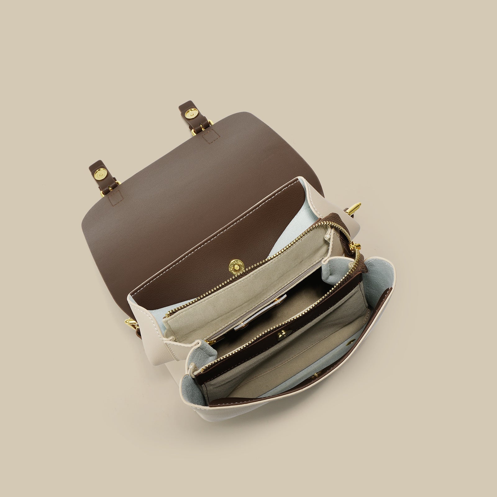 two-tone mini backpack with buckle flap – COCLH