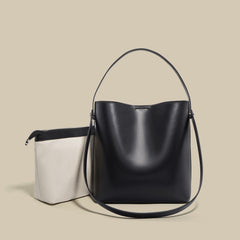 structured bucket bag with curved top edge – NOIW