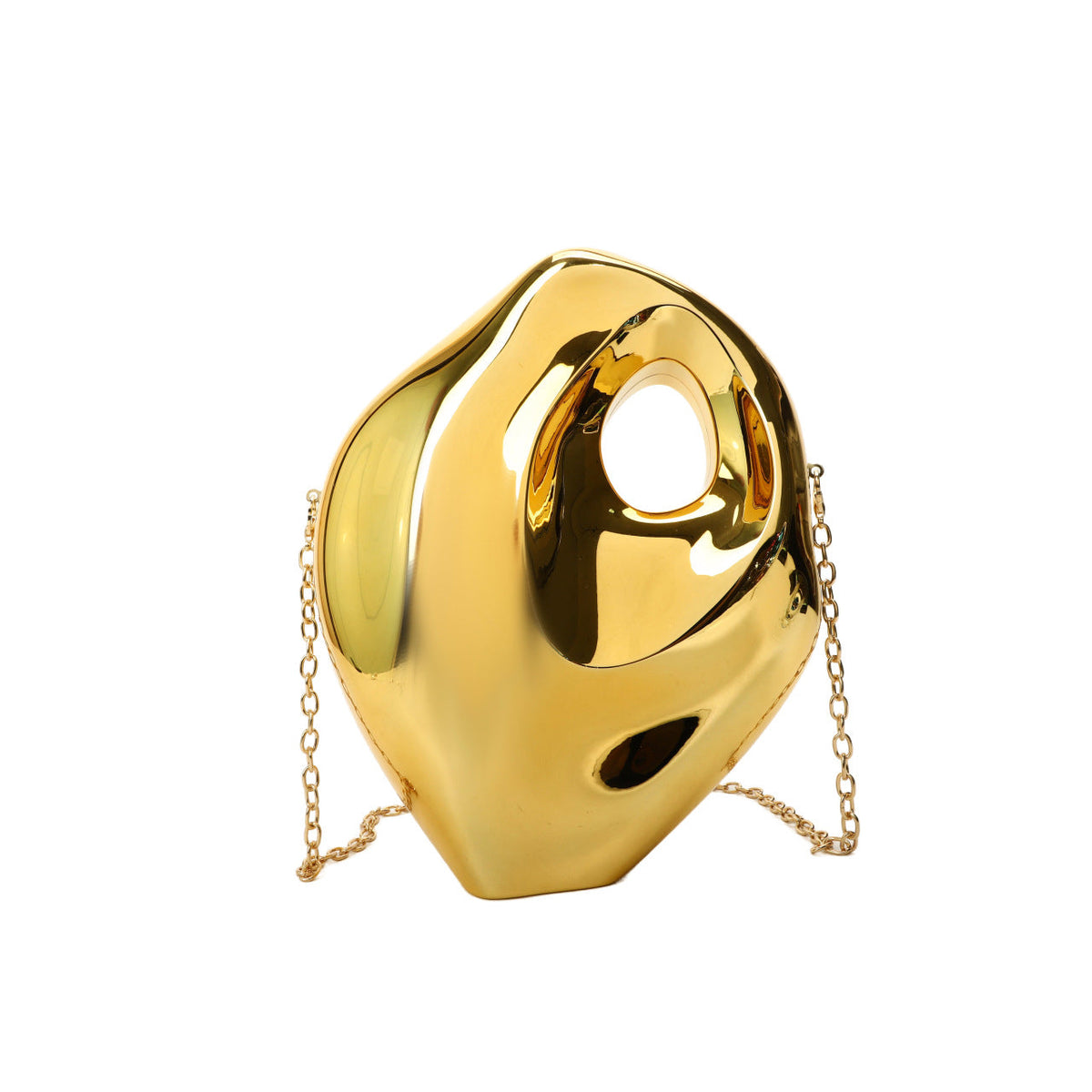 Metallic candy clutch bag with chain strap - Ledvi