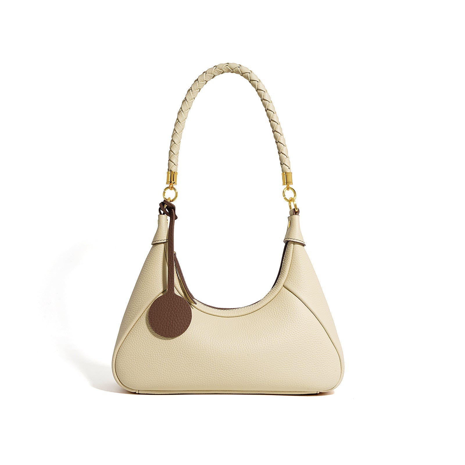 Curved hobo shoulder bag with braided strap - STELZA