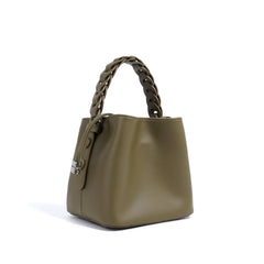 mini bucket bag with braided top handle - LUXA