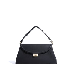 structured flap shoulder bag with turn-lock closure – NOIRÉ
