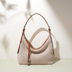 woven shoulder bag with lemon trim – FAYE