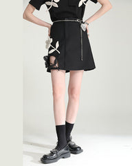 mini A-line skirt with 3D floral appliqué – FLORAX