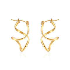 Twisted spiral hoop earrings with gold finish – Auzki