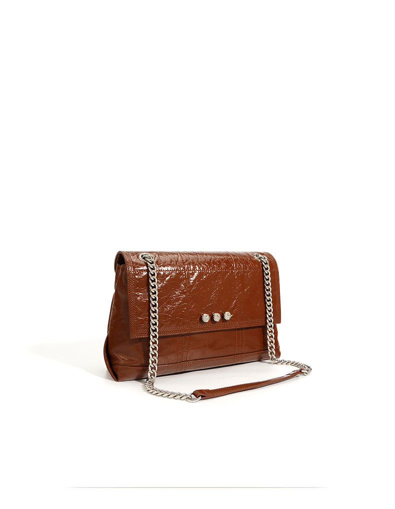 quilted flap shoulder bag with chain straps – LIVIJA