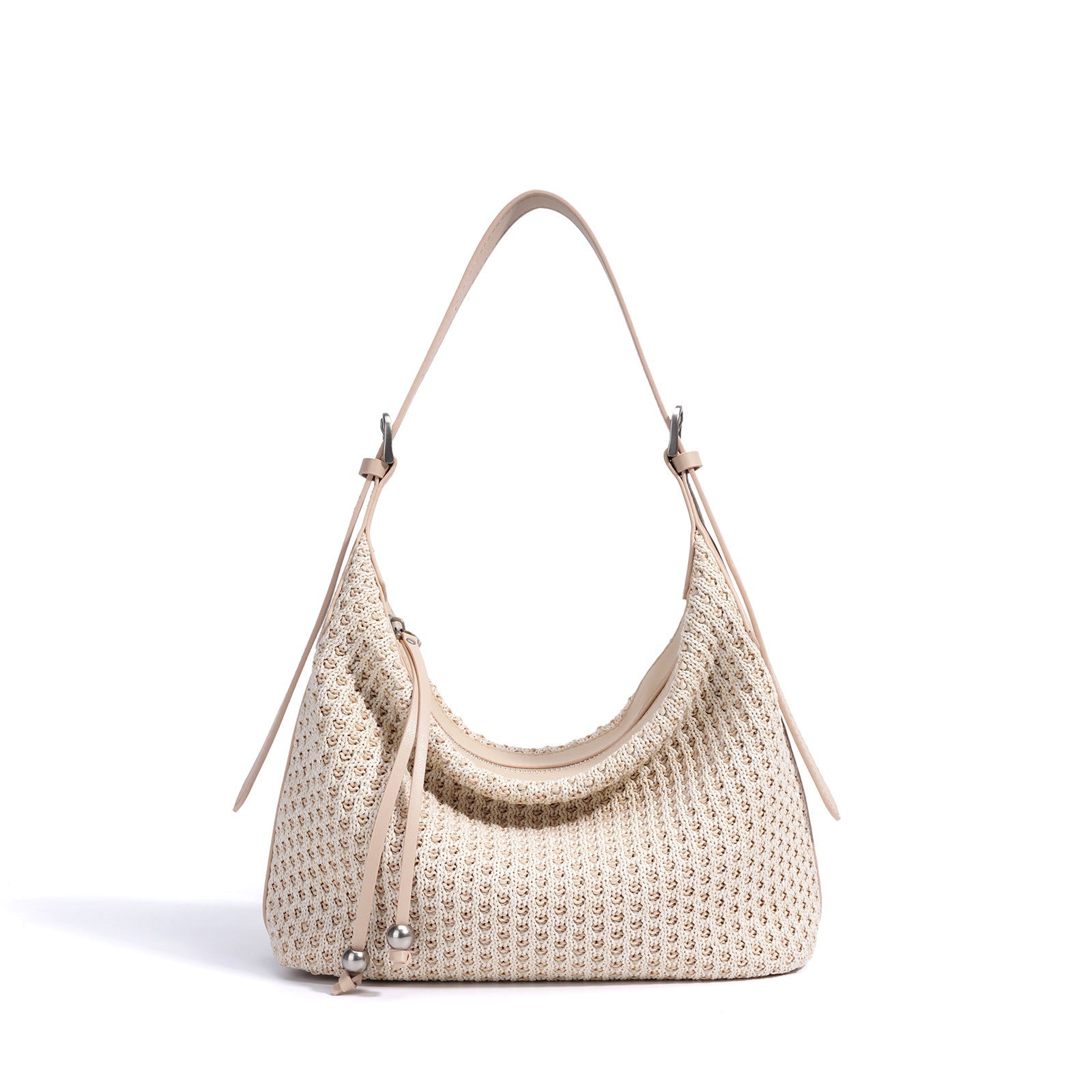 woven shoulder bag with lemon trim – FAYE