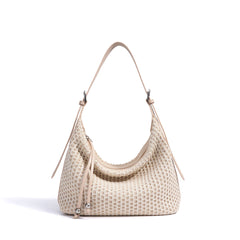 woven shoulder bag with lemon trim – FAYE