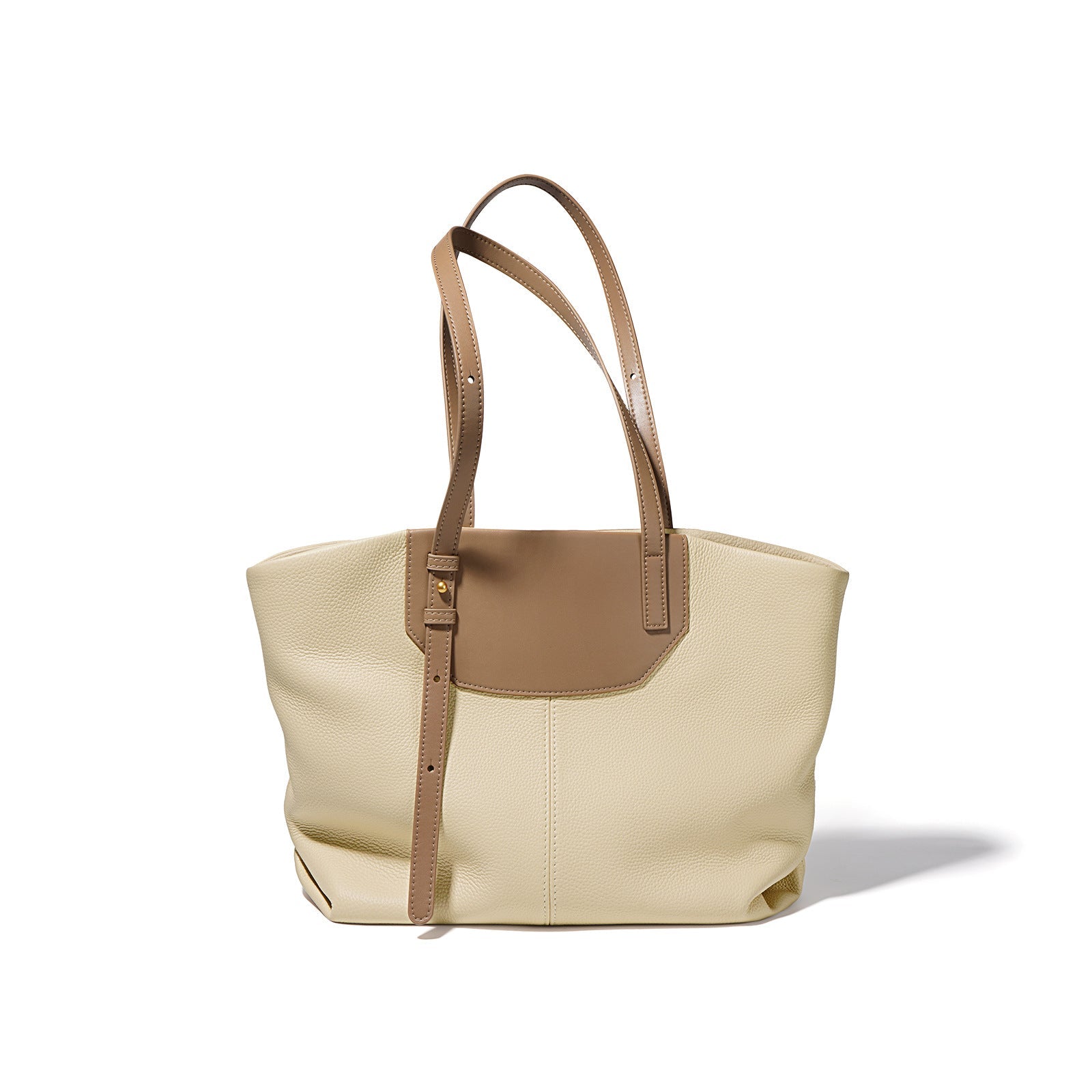 structured tote bag with contrast top panel and double handles – NAYLA