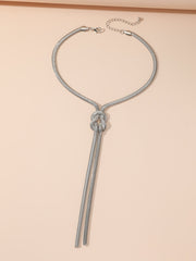Metal rope necklace with statement knot drop - Vinta