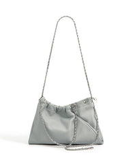 soft ruched shoulder bag with chain strap - VERVA
