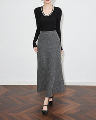 ribbed knit blouse with crystal neckline - VERA