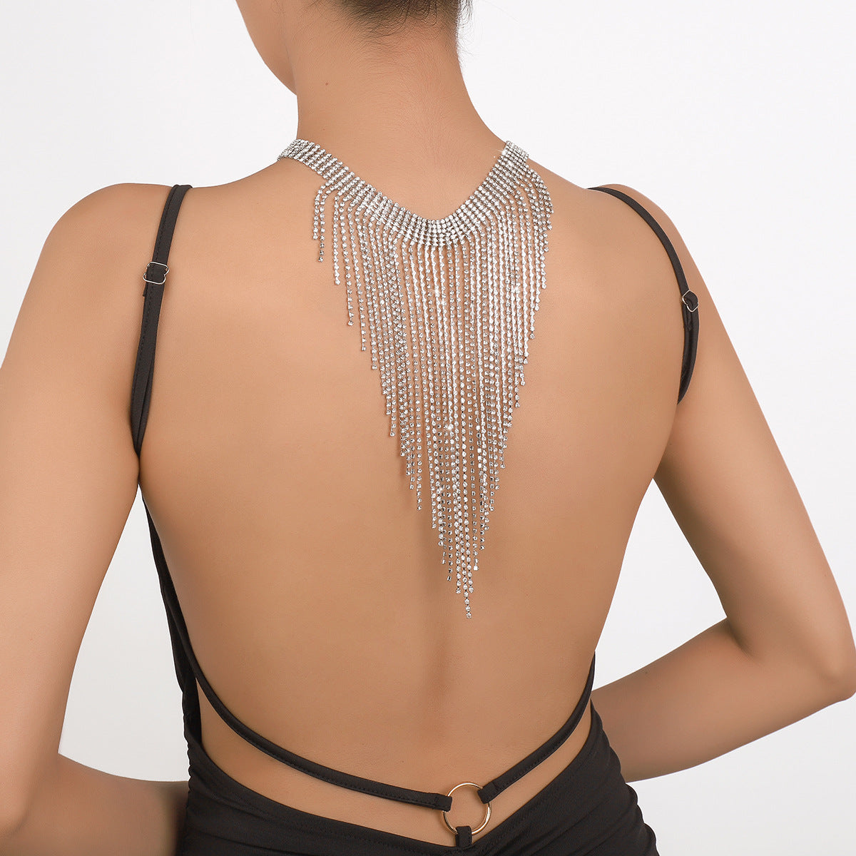 cascading rhinestone statement necklace – SERENA