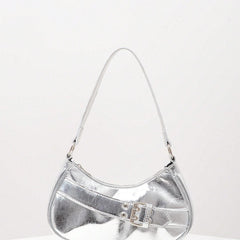 crescent shoulder bag with buckle belt accent - Vynda