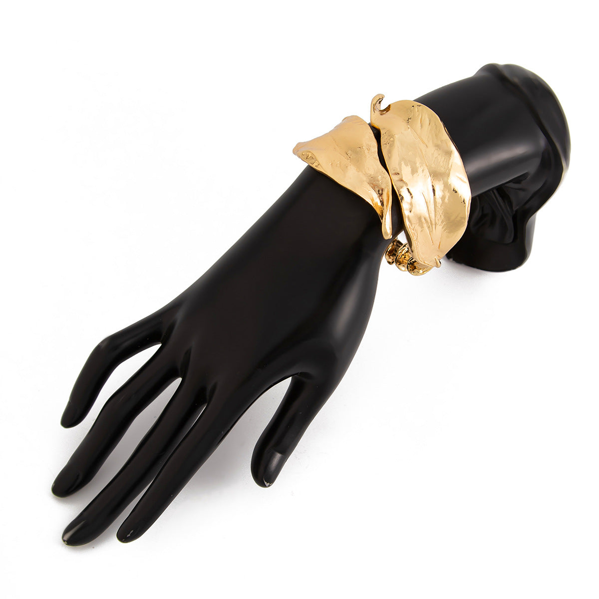 molten gold-texture cuff bracelet with sculpted wave design – NEREH