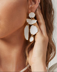 sculpted stone drop earring – MARA