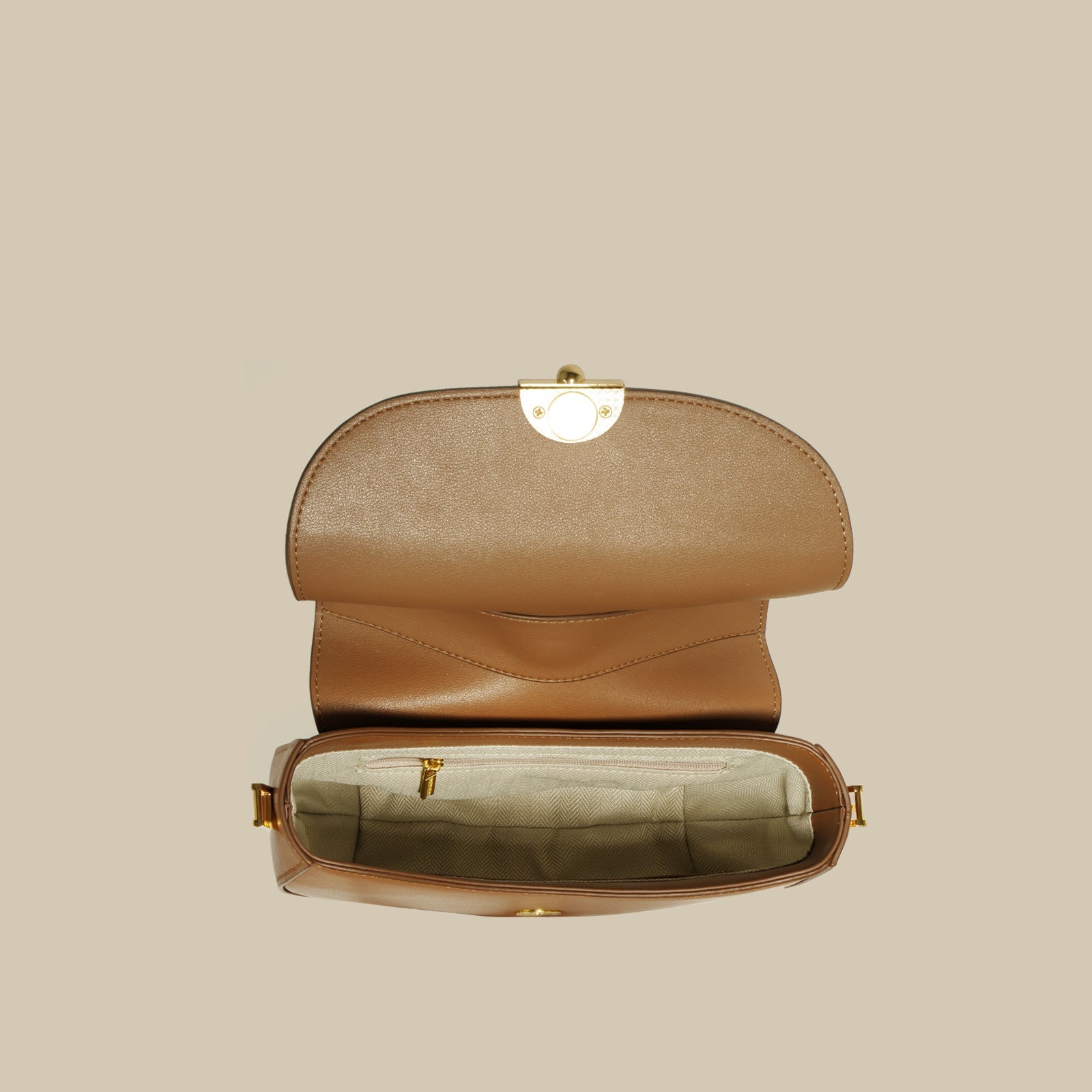 crescent flap crossbody bag with suede top - SARKA