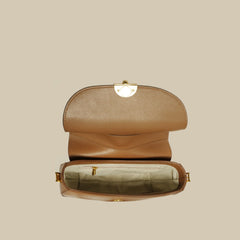 crescent flap crossbody bag with suede top - SARKA